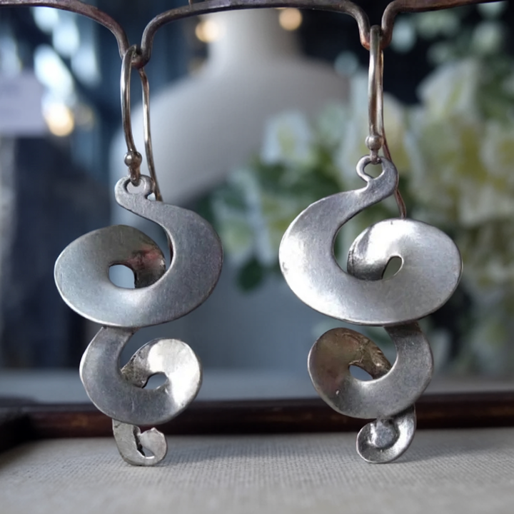 Srebrne Vintage Spiralne Kolczyki