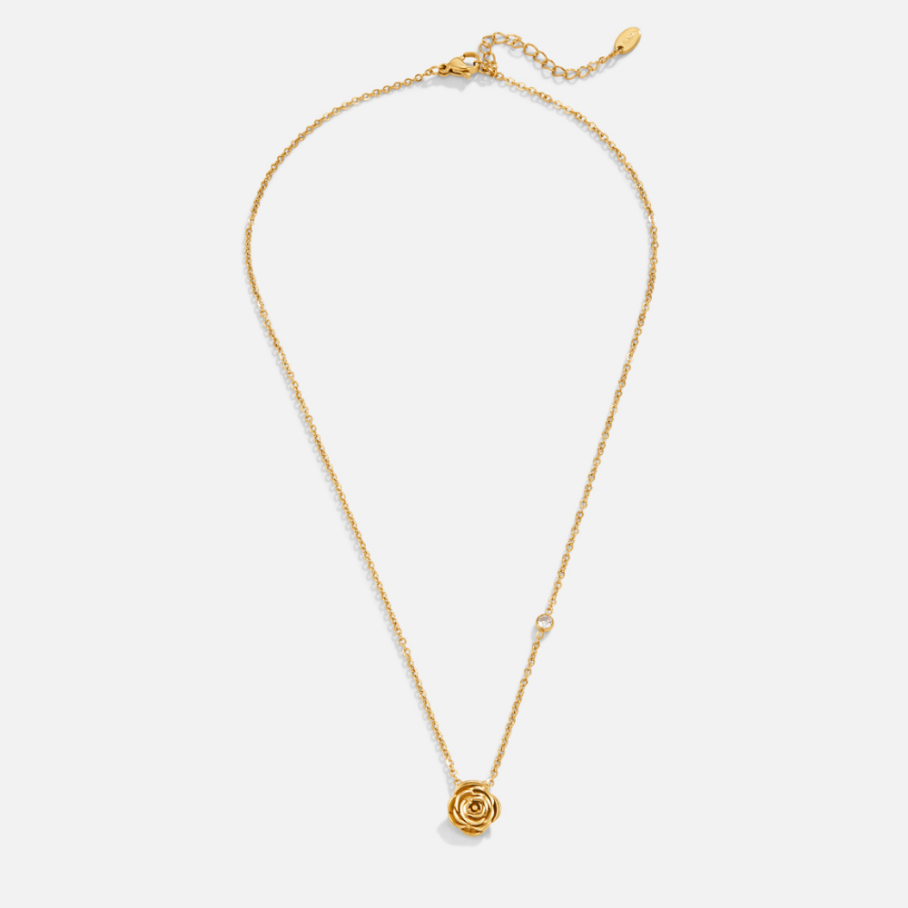 Collar con colgante de rosas doradas