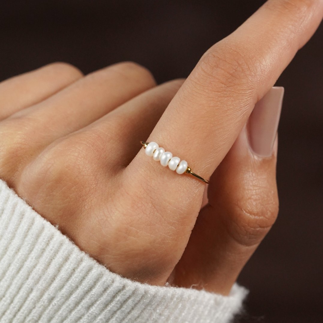 Silva - Pierścionek z perłami słodkowodnymi