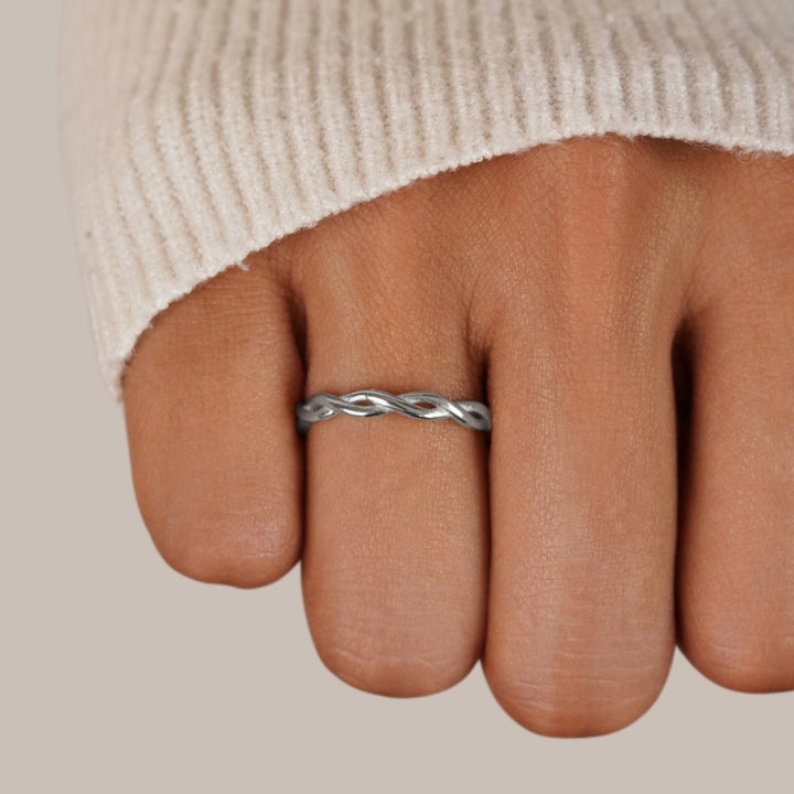 Obrączka Obrotowa ze Srebra 18K Infinity