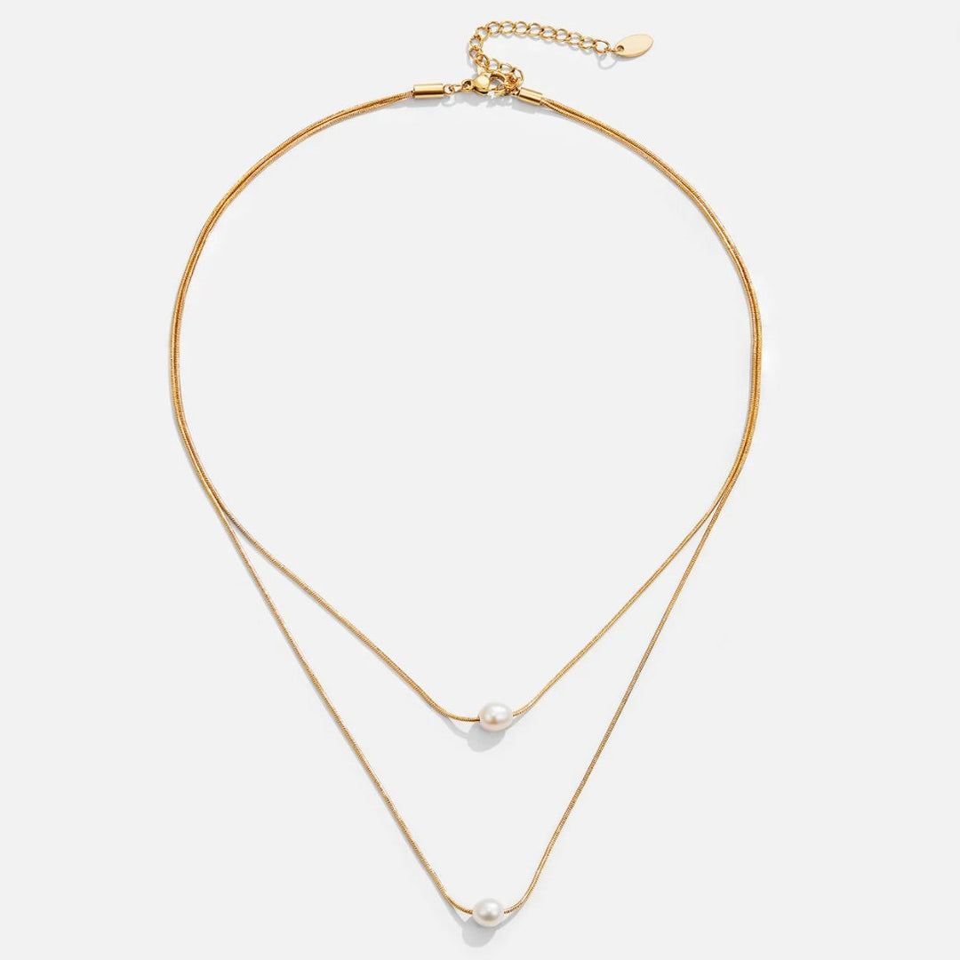 Collar de perlas de agua dulce en capas