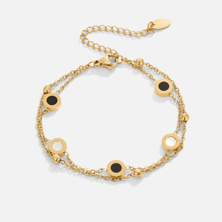 Pulsera de ónix y piedra blanca