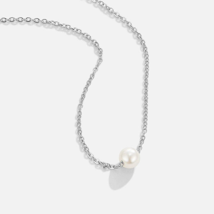 Collar de perlas de plata Solitaire